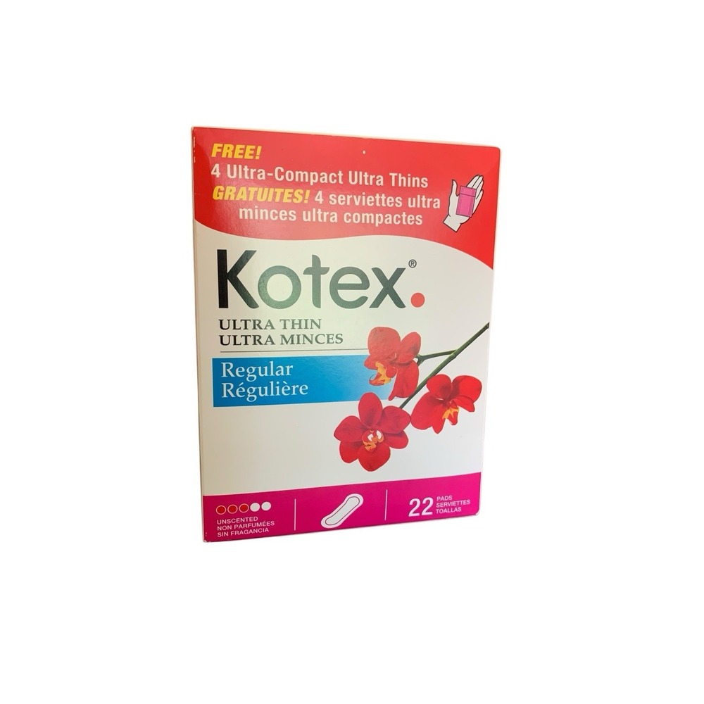 Vintage 2004 Kotex Ultra Thin Pads Unscented Regular 22ct Vanity Prop Decor NEW